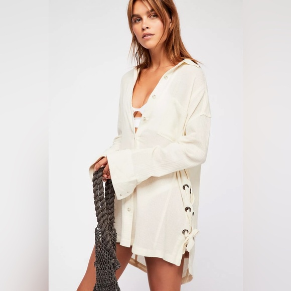 Free People Nordic Day Solid Top 100% Cotton Size XS - Picture 1 of 10